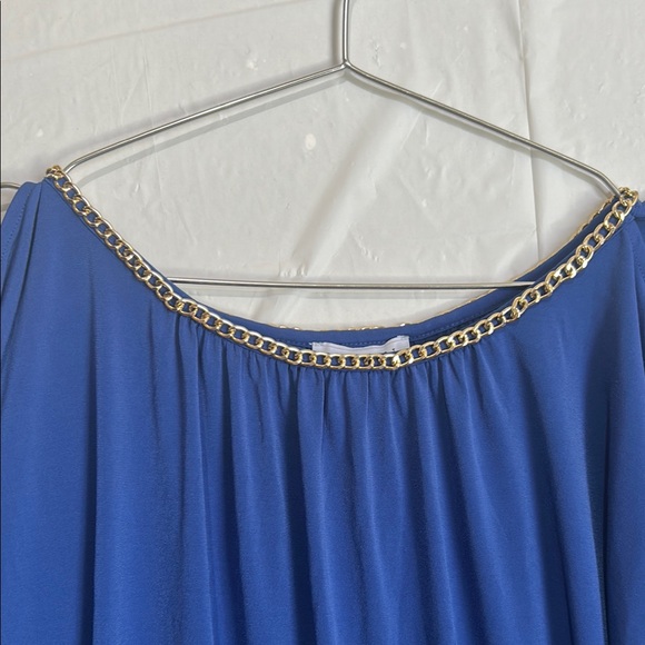 Carmen Marc Valvo Blue Chain Detail Women's Top - Picture 5 of 5